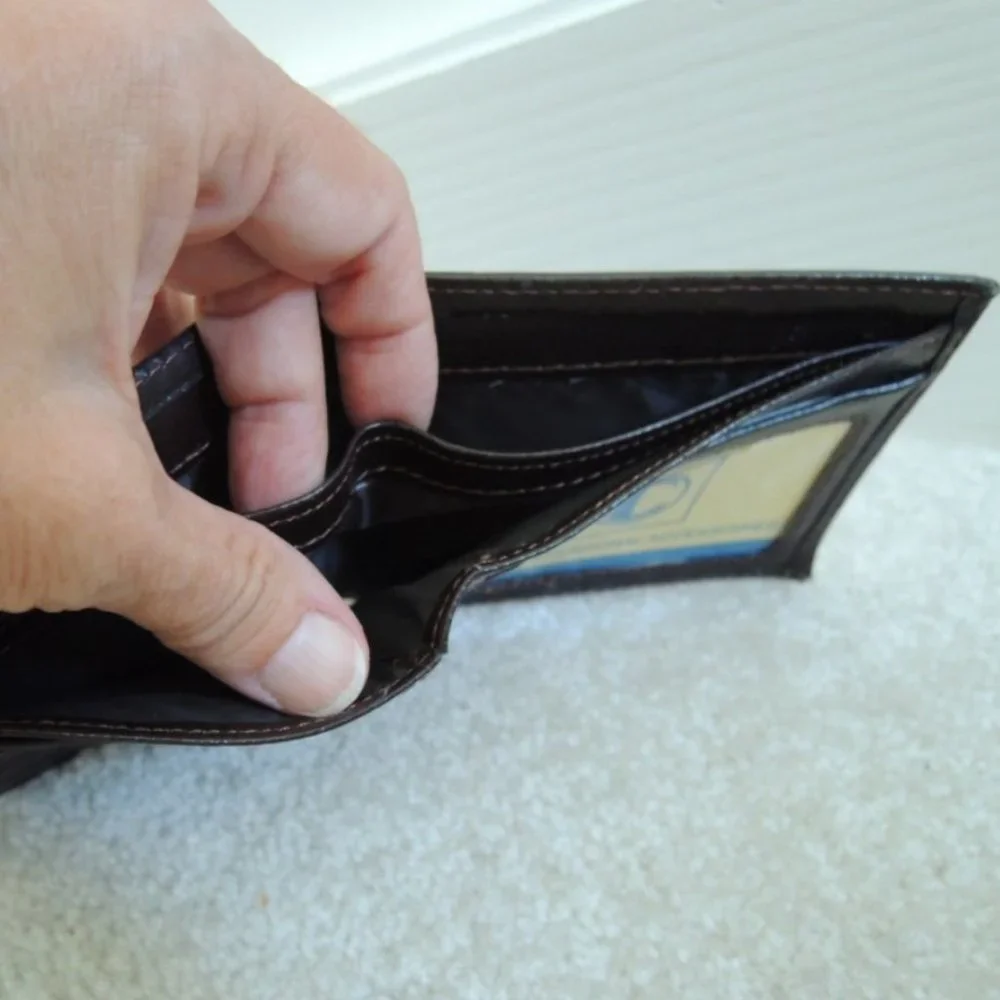 Mens Wallet Genuine Leather BiFold - Dark Brown 6 Compartments $55 Value NEW